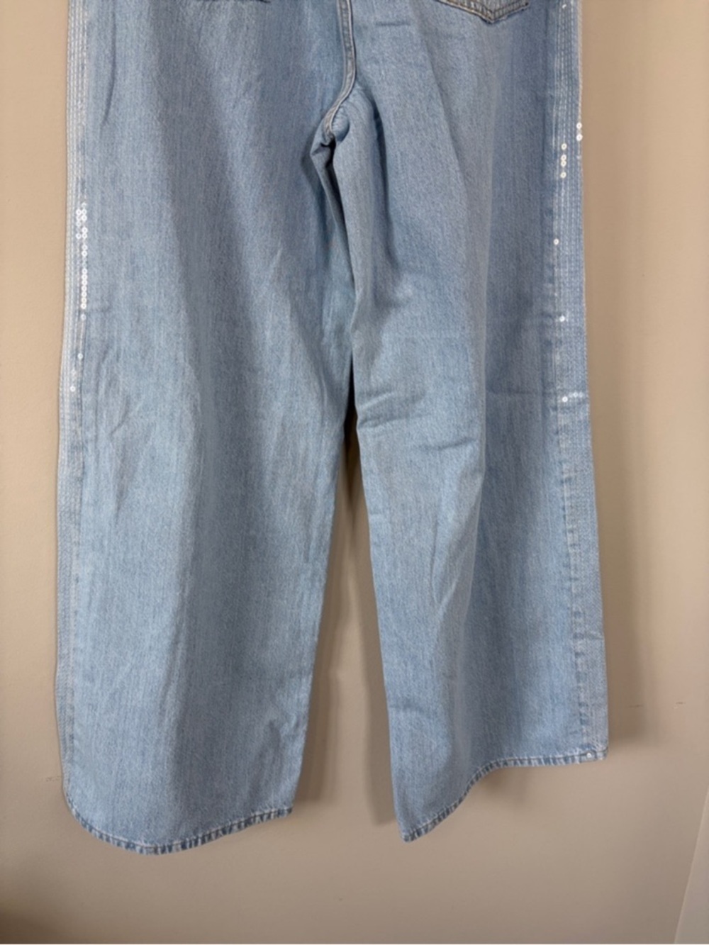 Anthropologie Pilcro Sequin Skater High Rise Wide Leg Jeans Sparkle Sz 27 NEW - Picture 11 of 15